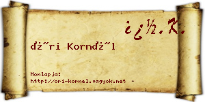 Őri Kornél névjegykártya
